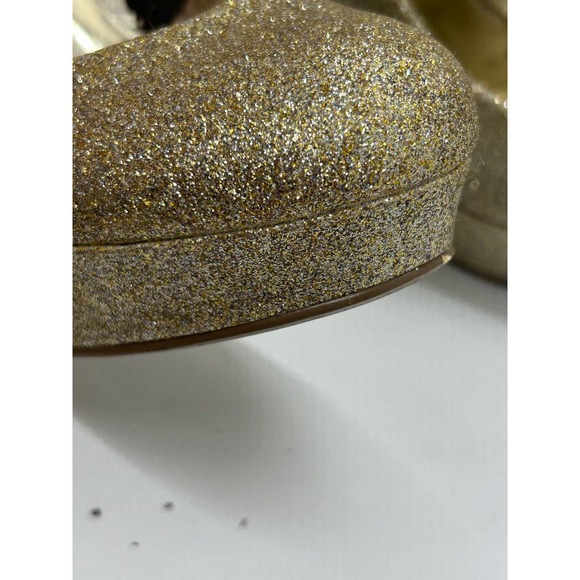 Guess Gold Glitter High Heel Closed Toe Pump Size 8M - Picture 7 of 8